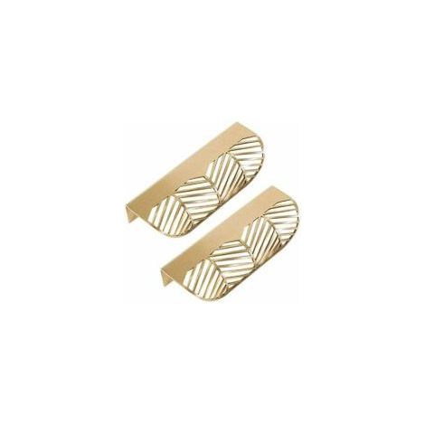 Forme tiroir Poignée en laiton Meubles Porte Bouton Pull Cabinet Armoire Poignée de porte ( 2PCS) (1/4)