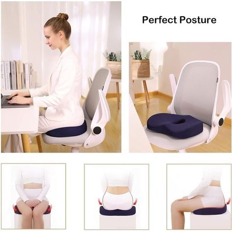 Memory-Schaum-Sitzkissen, orthopädisch für Hämorrhoiden, Auto-Steißbeinkissen, zu Hause, im Büro, Gamer, im Rollstuhl, Lendenwirbel-Sitzkissen, Rückenschmerzen (1/3)