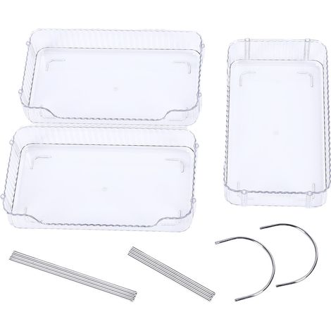 Organisateur maquillage PET métal comptoir salle bain – Étagère stockage parfum soins chambre vanité transparent tige argentée 3 niveaux (1/4)