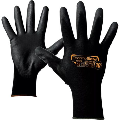 GUANTI SINTETICI SPALMATI IN POLUIURETANO PU DORSO AREATO NERO M-XXL 12PAIA RAYS, "XL"