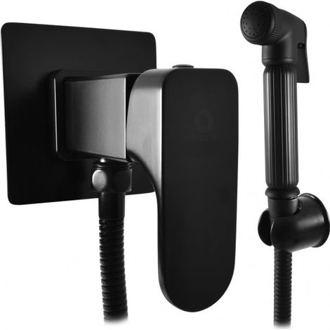 Mitigeur bidet à support fixe avec douchette YUKON en laiton noir (1/4)