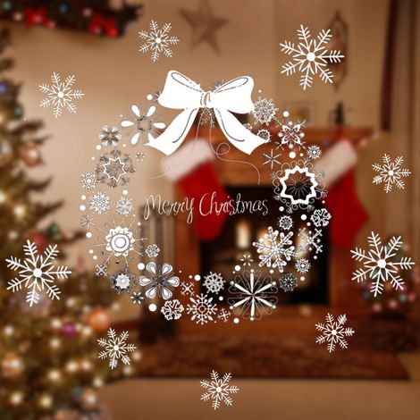 Autocollants de Noël pour fenêtres, vitres, décorations, flocons de neige, Noël [SE-NAK7] (1/4)