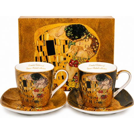 Klimt Kiss Porzellan-Espressotassen, 2er-Set à 100 ml, als Geschenkidee (1/5)