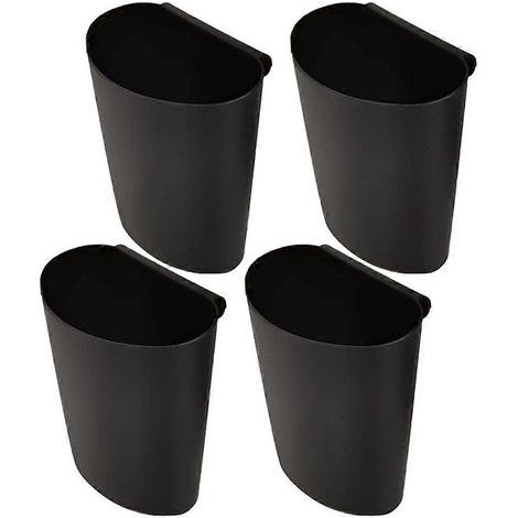 Lot de 4 petits seaux suspendus pour chariot, porte-gobelets suspendu, panier de rangement portable-12.00X11.70X7.00CM-Black (1/4)