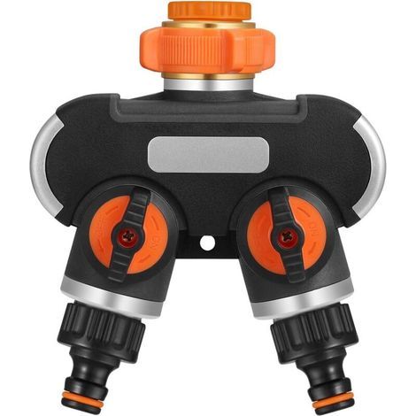 ANDIAMOs accessoires de robinetterie Distributeur Arrosage 2 Voies. Séparateur de Tuyau D'arrosage. Raccord Tuyau D'arrosage. Débit D'eau Réglable. Idéal pour Robinet Extérieur (1/5)