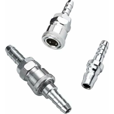 Raccord rapide air comprimé mâle/femelle – Lot de 4 raccords SH20 + PH20 – Matériau fer nickelé – Connexion rapide (1/4)