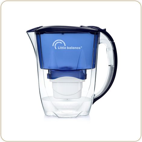LITTLE BALANCE 8593 Caraffa filtrante oceano + 1 filtro, riduce microplastiche, cloro, calcare e altre impurità, 2,8 l, flusso ultra veloce, plastica senza BPA, blu (1/5)