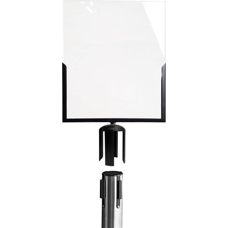 Porta Avvisi per Colonnina A3 Verticale in ABS e Metallo Nero con Plexiglass Trasparente (1/3)