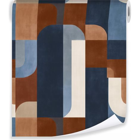 Papier peint art deco abstrait géométrique interlining wall living room bedroom (1/3)