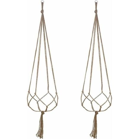 Bardusch-Lot de 2 Suspension Plante pour Pot de Fleurs Cache Pots Suspension en Corde Suspension Plante Macramé Porte Décoration pour Interieur et Extérieur Suspendue Décoration Balcon Maison (122cm) (1/5)