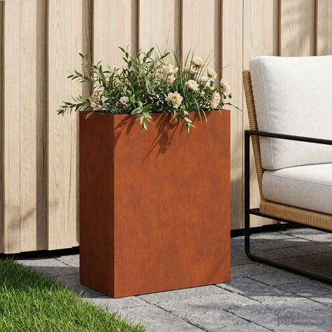 vidaXL Macetero de Jardín Oxidado 40 x 20 x 40 cm Acero oxidado (1/5)