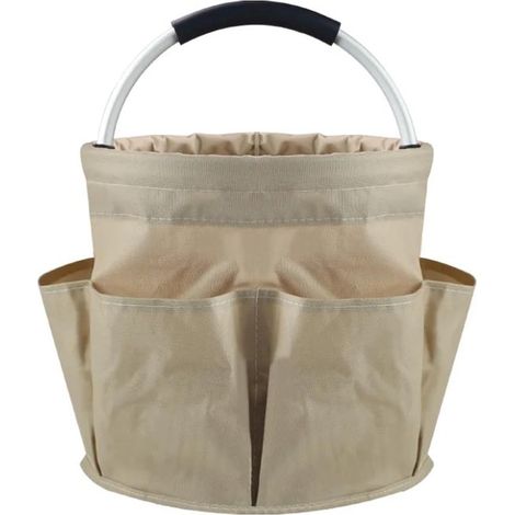 Cestino portautensili pieghevole e impermeabile, in tessuto Oxford, con maniglia e 6 tasche laterali, ideale per giardino, escursionismo, barbecue e casa. Dimensioni: 282827 cm, colore grigio. (1/5)