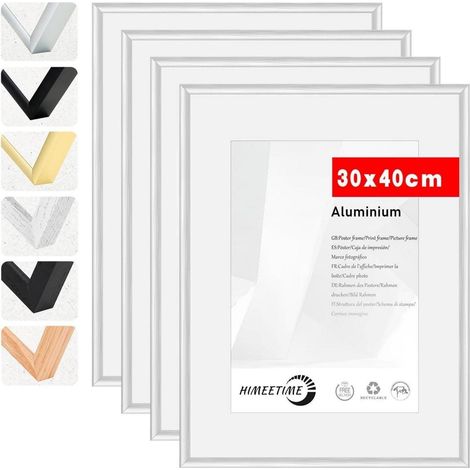 4x Bilderrahmen 30x40 cm Aluminium Silber Matt mit Acrylglas (1/5)