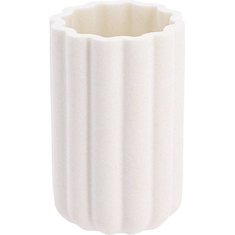 Vaso de polirresina rayado de 220 ml - marfil - Tendance (1/2)