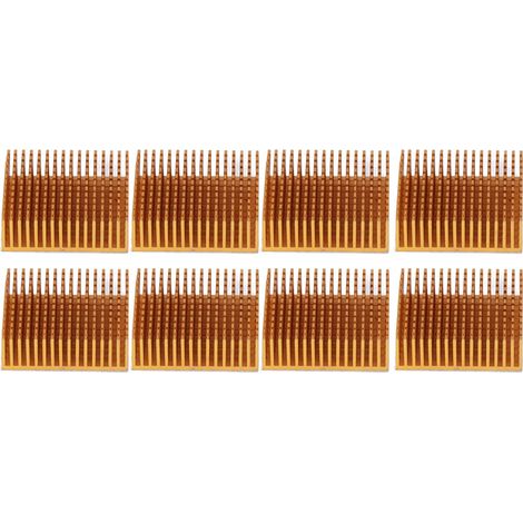 8 Ailettes de Refroidissement en Alliage d'Aluminium Radiateur de Puissance Dissipateur Thermique pour Électronique 50x50x15mm Or + Adhésif (1/5)