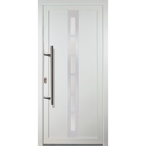Portes d'entrée  Exklusiv modèle 38, intérieur: blanc, extérieur: blanc largeur: 108cm, hauteur: 200cm, sens d'ouverture: tirant gauche