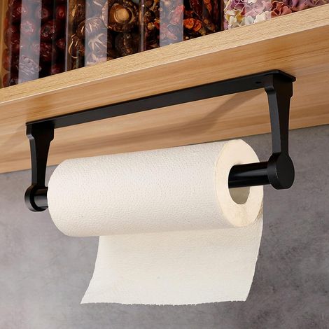 Porte Sopalin, Porte-Rouleau de Papier essuie-Tout Mural sans perçage Portes Papier Toilette en Alliage d'Aluminium Portes Rouleau Papiers Cuisine Support Support Essuie Tout Mural, 32.5CM (1/5)