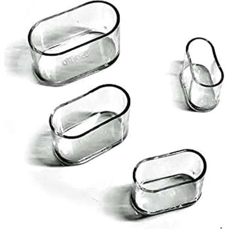 Patins ovales en silicone pour pieds de chaises, protège-pieds de meubles, protège-tables, protection des sols contre les rayures, 8 à 24 pièces - transparents/24 pièces, 15 x 30 mm
