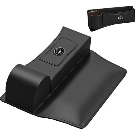 Boîte de rangement pour siège de voiture Organiseur de remplissage de joint de siège de voiture en cuir, grand organisateur intérieur pour le rangement des portefeuilles, cartes, clés et téléphones (1/5)