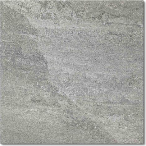 Carrelage effet Pierre Gris Quartz 60x60x2 cm Pietra - Sol extérieur (vendu par 0,72 m² soit 2 dalles) - RO'MA CARRELAGE
