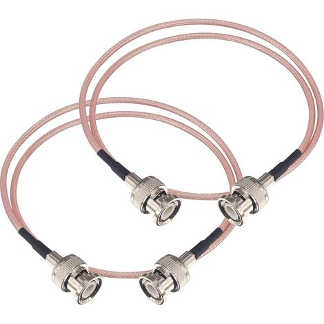 2 PCS Câble Coaxial RG316 BNC Mâle vers BNC Mâle 50CM – 50 Ohms Basse Perte Blindé Flexible pour Caméra Surveillance, Vidéosurveillance, Oscilloscope, Analyseur RF (1/5)