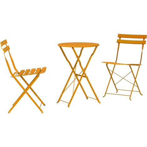 Maison Exclusive - Set Bistro Pieghevole 3 pcs Senape Acciaio