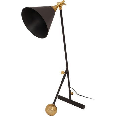Lampada da tavolo Celeste in ferro e ottone nero e oro (1/3)