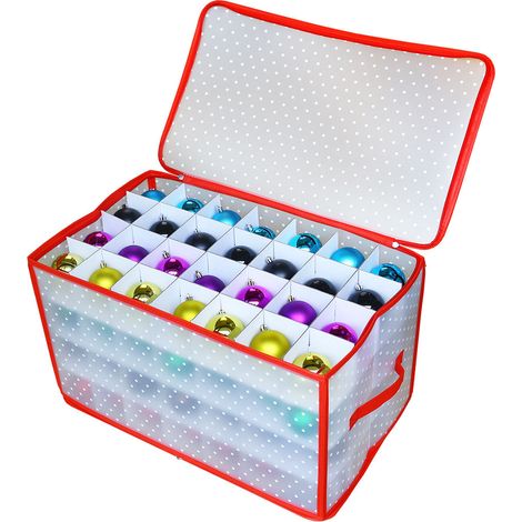 XL Aufbewahrungsbox für Christbaumkugeln - mit 112 Fächern - Weihnachtsschmuck Sortierbox