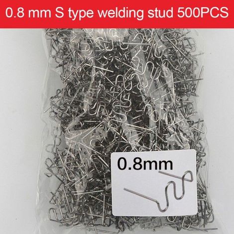 Agrafes ondulées S,pour carrosserie de pare-chocs de voiture,Kit de réparation d'agrafeuses en plastique-0,8 mm Ondulation 500pcs