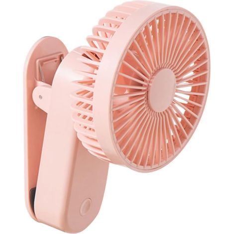 Ventilateur Rechargeable USB Portable à Clip Rose 3 Vitesses (1/5)
