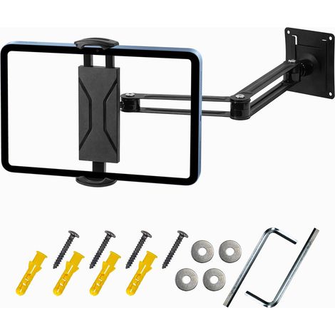 Support Mural pour Tablette en Aluminium : Rotatif à 360° et Extensible, Support Mural Universel, Compatible avec Pro/Air/Mini et tablettes de 4,7 à 13 ", Support de Tablette (1/5)