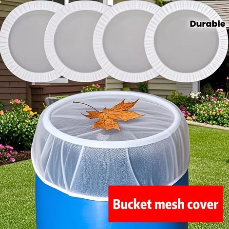 5 Pièces Couvercles en Maille Polyester pour Récupérateur d’Eau 60–80 cm – Filet Blanc Anti-Moustiques, Anti-Feuilles et Durable (1/5)