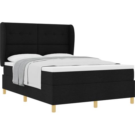 Maison Exclusive - Boxspringbett mit Matratze Schwarz 200 x 140 c