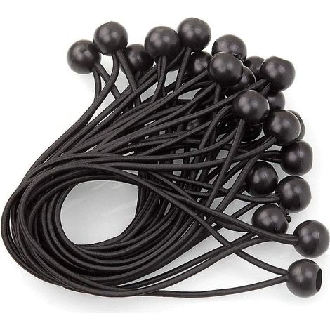 40 Pcs Tendeur Elastique Caoutchouc avec Boule, Sandow Elastique pour Bache, Tendeur Bache pour Tentes, Bâches, Affiches, Camping, Rideaux Harnais d’Extension - 200MM (1/5)