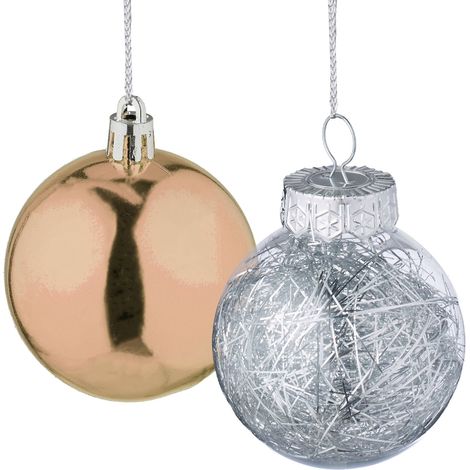 Set di 101 palline di Natale decorative glitterate per albero atmosfera festiva 4 x 3 cm in plastica dorata 130015832
