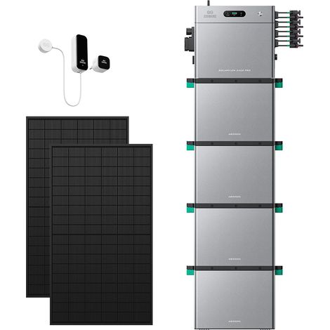 Zendure SolarFlow 2400 Pro – 2400W AC bidirektional, 4800W PV-Eingang, bis 16,8 kWh erweiterbar, Plug & Play, IP65, mit Smart Meter D0 (2.4 kWh), 4xAB3000L (11.52 kWh), 450W×2 bifazialen Panels