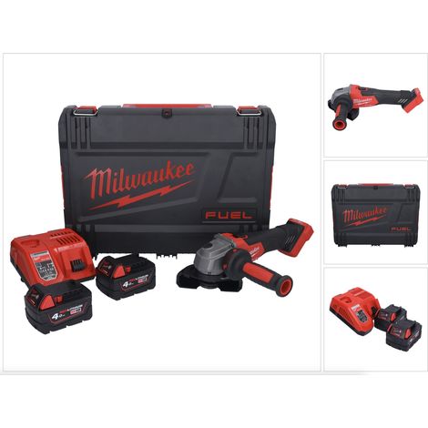 Milwaukee M18 FSAG115X-402X Akku Winkelschleifer 18 V 115 mm Brushless + 2x Akku 4,0 Ah + Ladegerät + HD Box