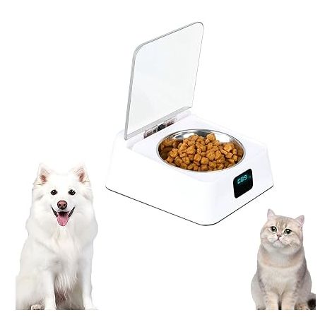Automatic Cat and Dog Food Dispenser - Intelligent Infrared Sensor for Dry/Wet Feeding (350ml) with Stainless Steel Bowl - Convenient for Small/Medium Pets