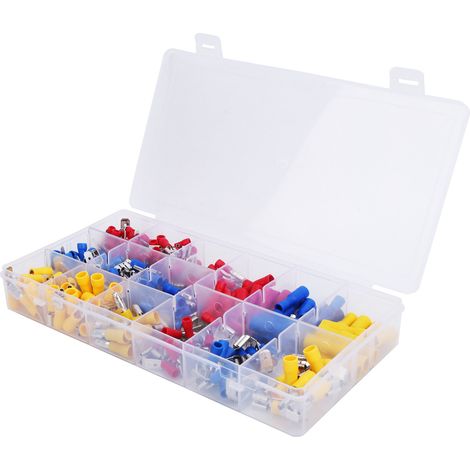 Set mit 236 Crimp-Steckverbindern inklusive Isolierhülsen, Drahtverteilerblock und Verdrahtungszubehör für sichere Verbindungen (1/5)