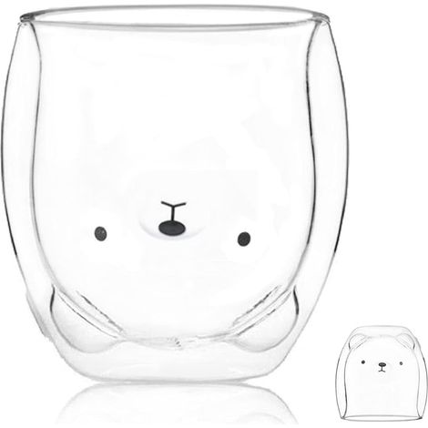 Tasse À Expresso - Verre Borosilicate Double Paroi - Pour Café Thé Lait - Capacité 250 ml - Design Animal Caché (1/5)