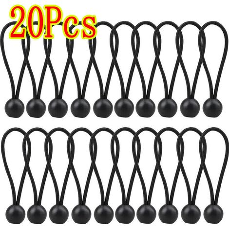Lot de 20 tendeurs élastiques ludiques de 15 cm, fixations élastiques noires robustes pour bâche (1/5)