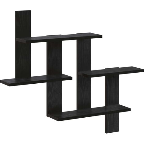 Wall Shelf Black Oak 85 x 13.5 x 73.5 cm Engineered Wood vidaXL (1/5)