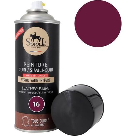 Peinture Cuir (16-VIOLET) avec Vernis Intégré - SOFOLK - Entretien pour Siège et Volant de Voiture, Canapé, Chaussures, etc (1/4)