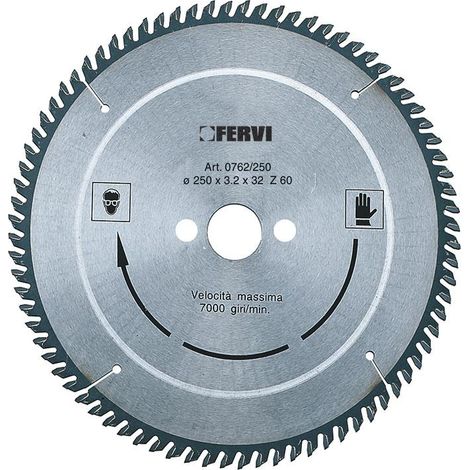Kreissaegeblatt hm hartmetall fuer Aluminium und Kunststoff scheibe 250x32mm 60z
