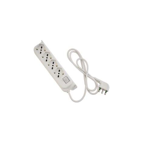 MULTIPRESA 4 POSTI BIPASSO + SCHUKO CON INTERRUTTORE LINEA RETAIL- - bianca 47420 - 2 pezzi FANTON