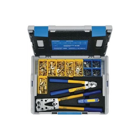 Klauke LBOXX65B Crimpzangen-Set 223teilig Rohrkabelschuhe, Rohrverbinder 6 bis 50 mm² Inkl. Kabelsc (1/2)