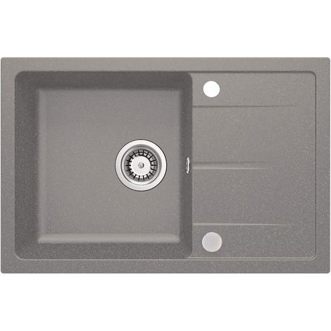 Lavello cucina in granito con 1 vasca 67x44 cm grigio metallizzato - Lieva