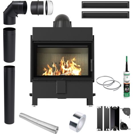 Kamineinsatz KRATKI LUCY 14 kW Ø200 SCHWARZ Schließung Zubehör Luft (1/5)