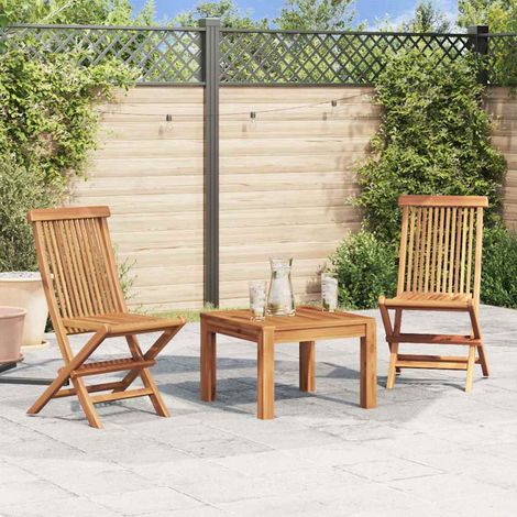 Sedie da Giardino Pieghevoli 2 pz in Legno Massello di Teak vidaXL