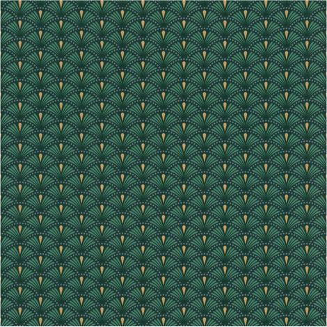 Green Art Deco Fan Vinyl Wallpaper Smooth Paste The Wall For Living Room (1/4)